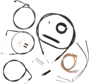 LA Choppers LA-8140KT2-19M Complete Handlebar Cable and Brake Line Kit - Midnight