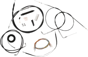 LA Choppers LA-8210KT2A-13B Complete Handlebar Cable and Brake Line Kit - Black Vinyl/Stainless