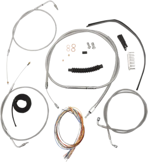 LA Choppers LA-8230KT2-16 Complete Handlebar Cable/Brake & Clutch Line/Wire Kit - Stainless Braided