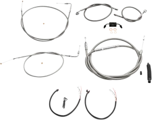 LA Choppers LA-8231KT2-16 Complete Handlebar Cable/Brake & Clutch Line/Wire Kit - Stainless Braided