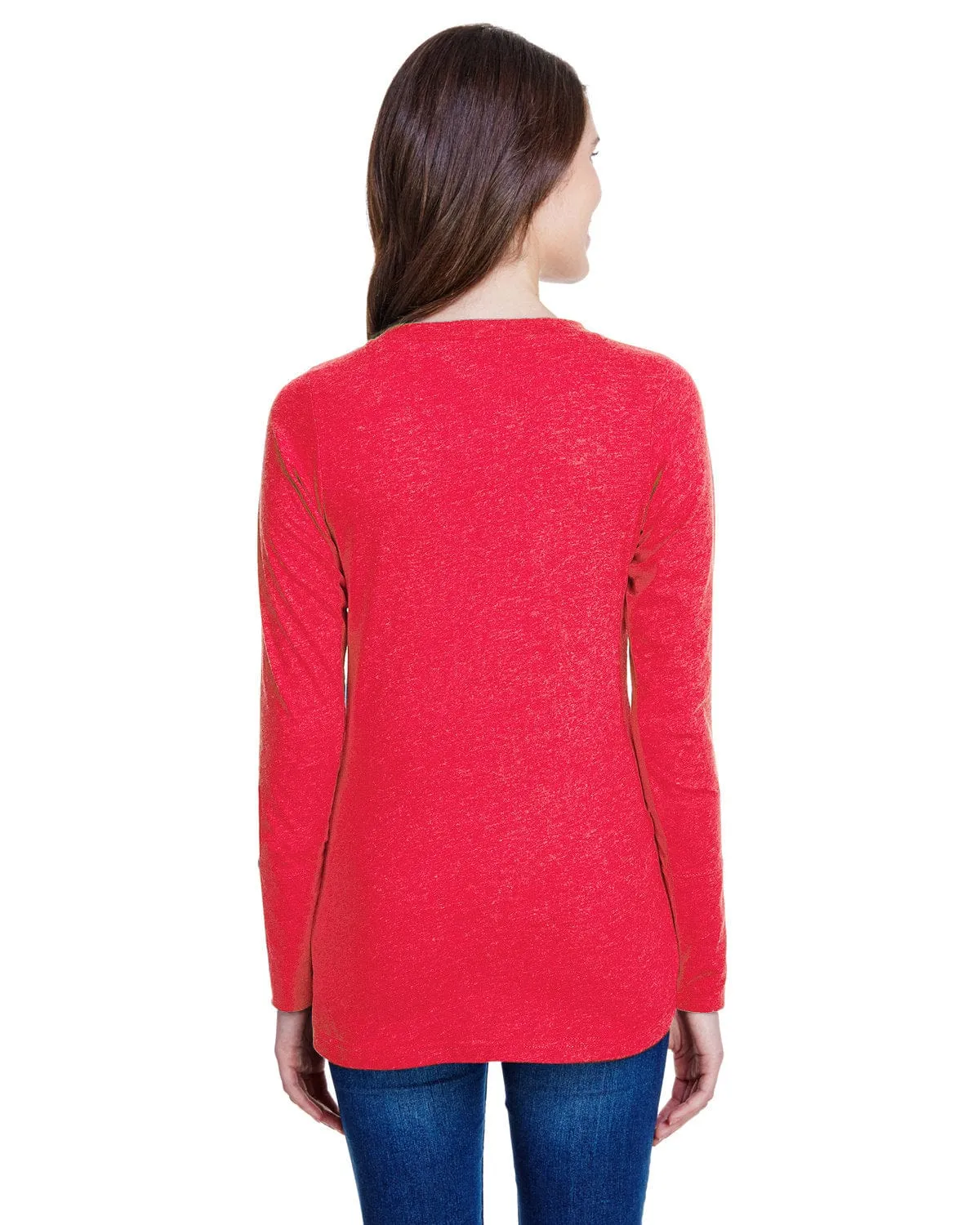 LAT Ladies Long Sleeve Fine Jersey Lace-Up T-Shirt