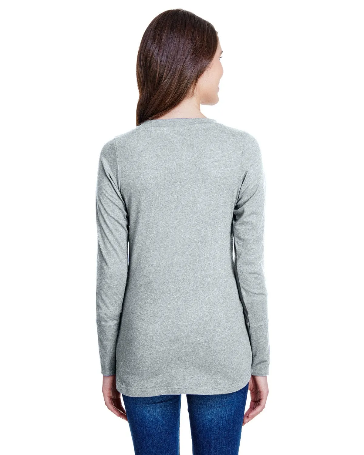 LAT Ladies Long Sleeve Fine Jersey Lace-Up T-Shirt