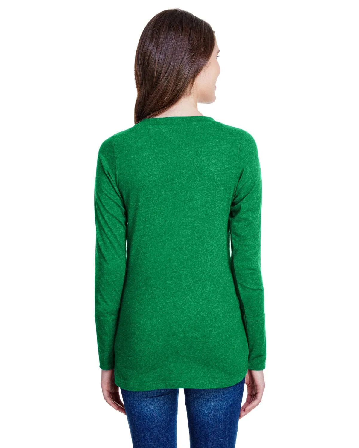 LAT Ladies Long Sleeve Fine Jersey Lace-Up T-Shirt