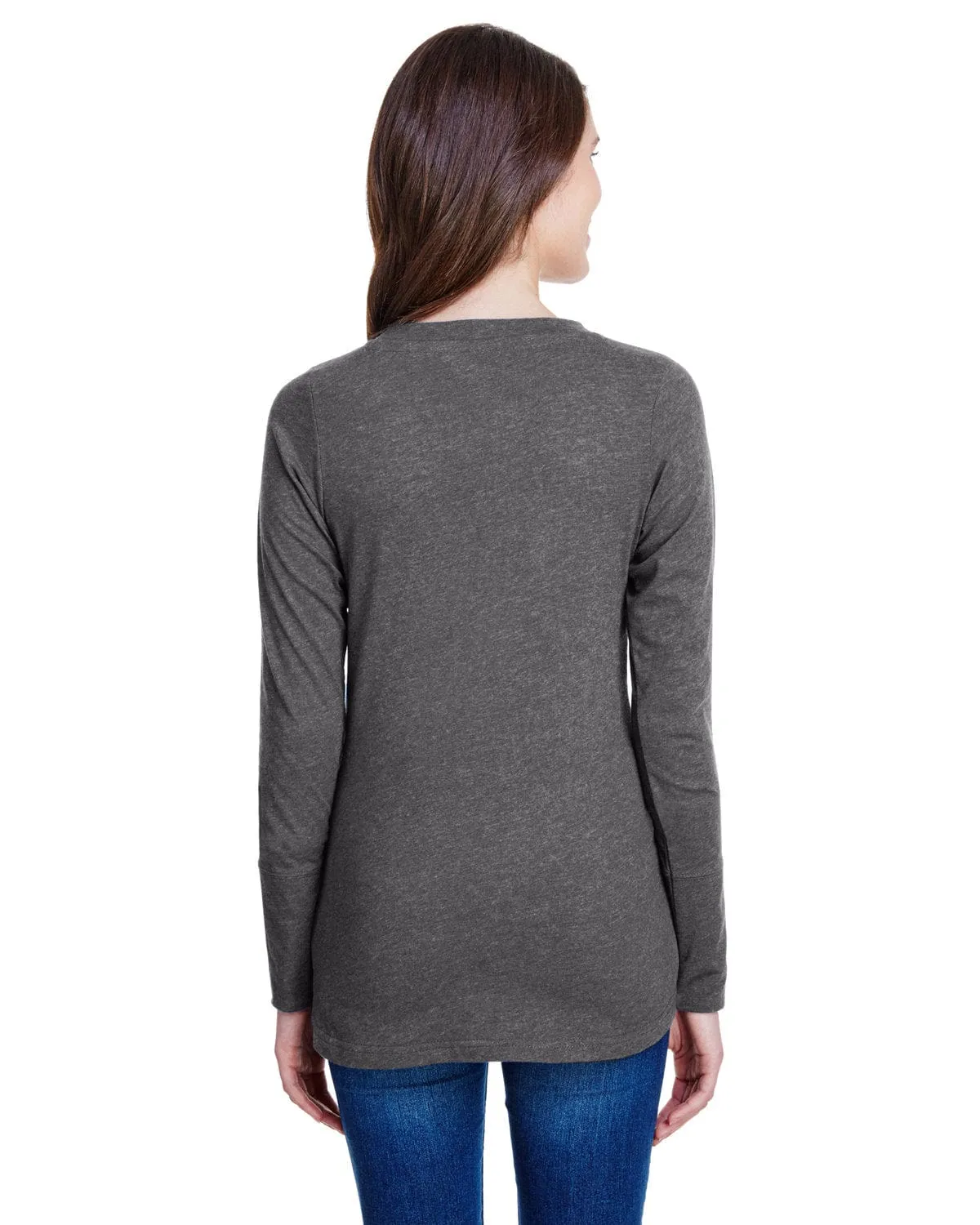 LAT Ladies Long Sleeve Fine Jersey Lace-Up T-Shirt