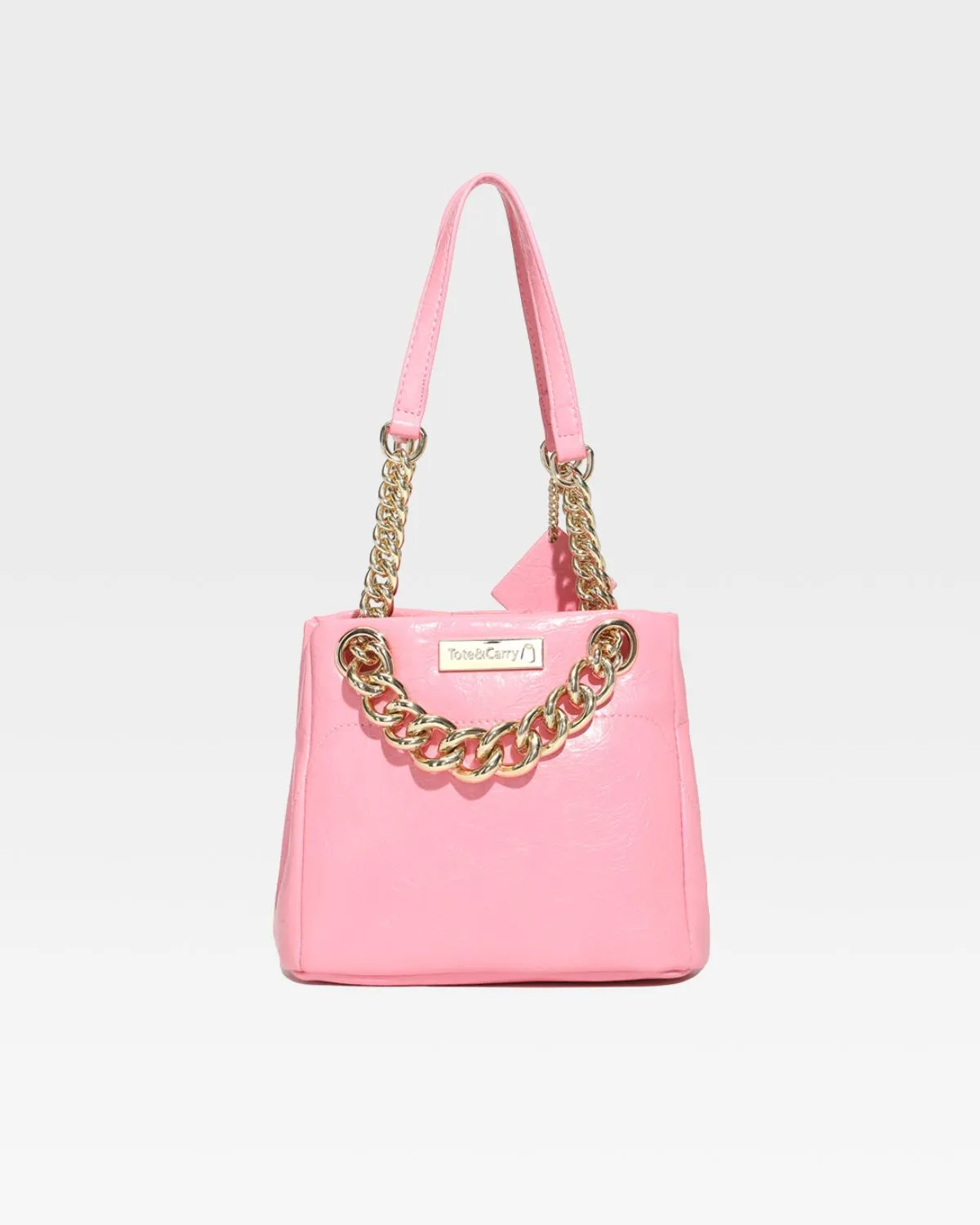 Leather Mini Tote Bag in Baby Pink