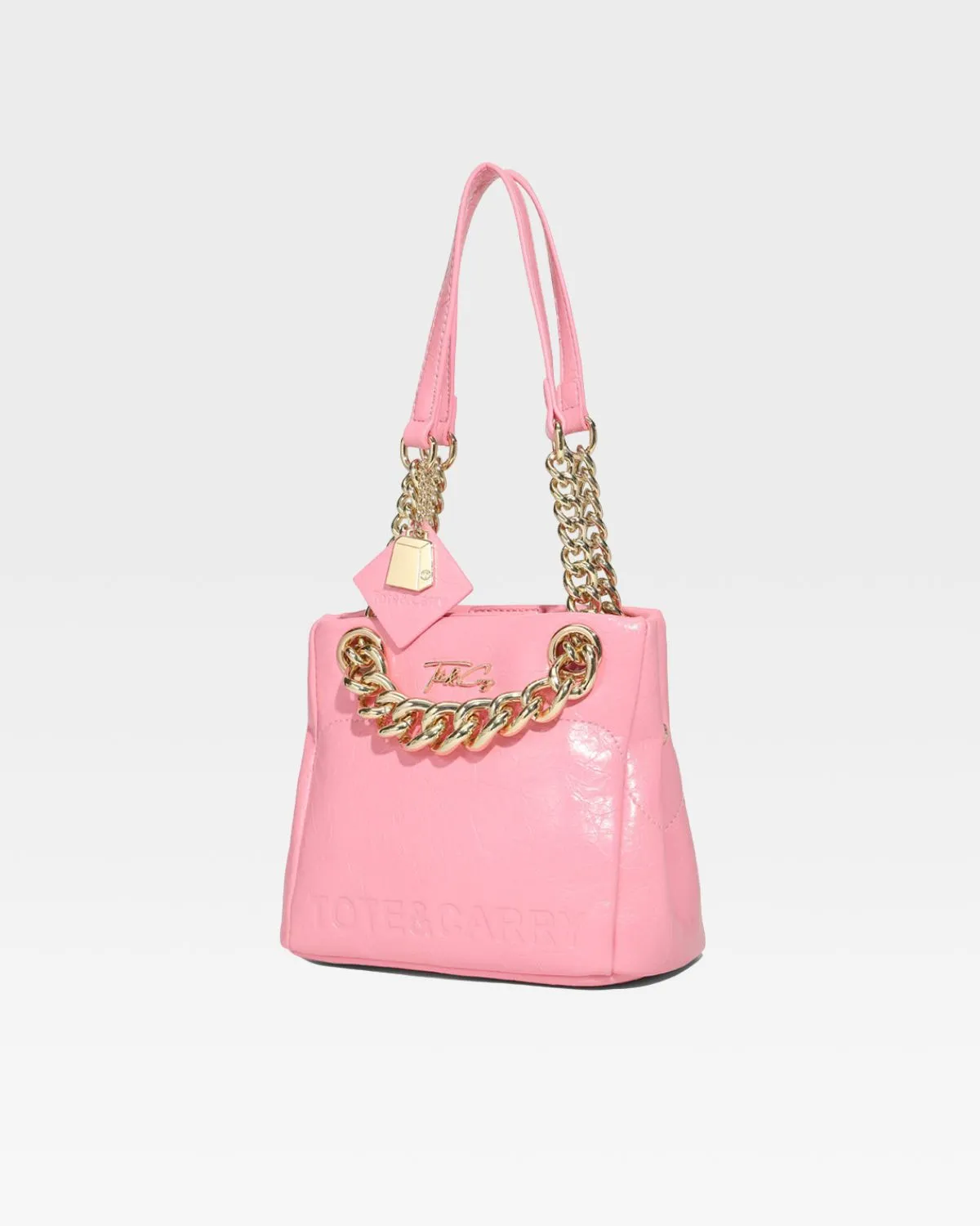 Leather Mini Tote Bag in Baby Pink