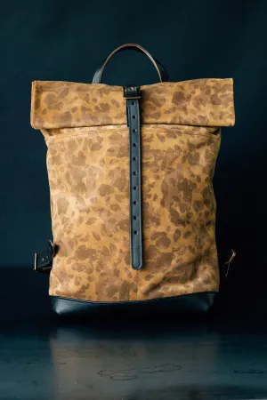 Leather Ruck Sack - Slouchy Caravaggio Camo Suede
