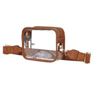 Light Brown NGIL Clear Stadium Thick Adjustable Strap Crossbody Bag