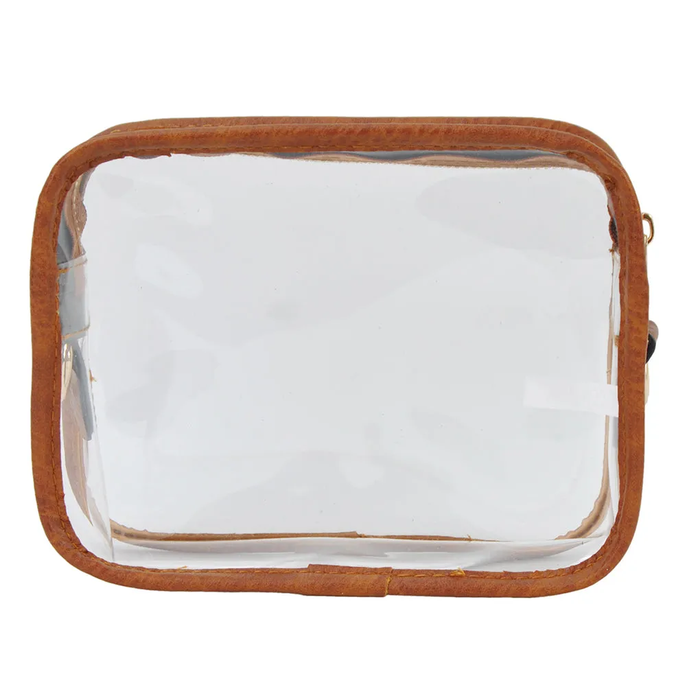 Light Brown NGIL Clear Stadium Thick Adjustable Strap Crossbody Bag