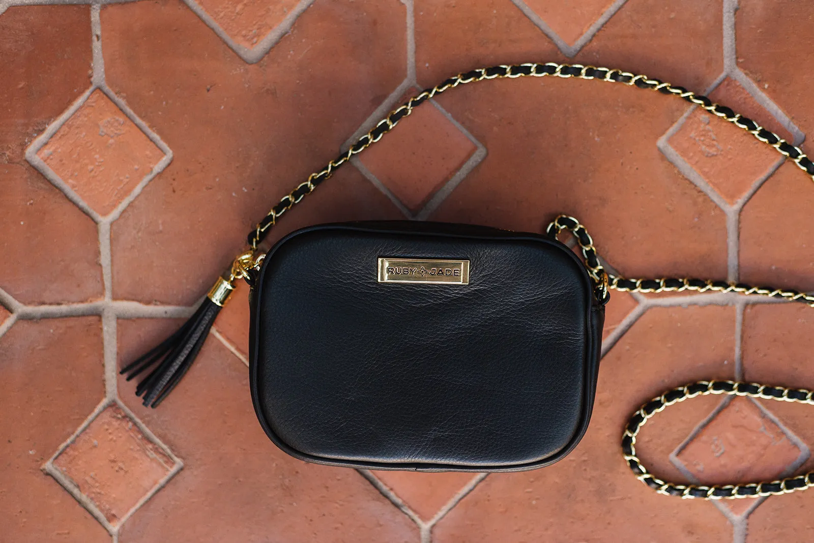 Lily - (Leather) Black & Gold