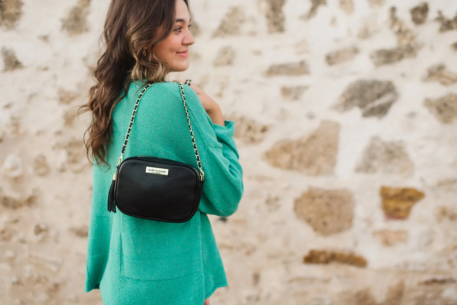 Lily - (Leather) Black & Gold