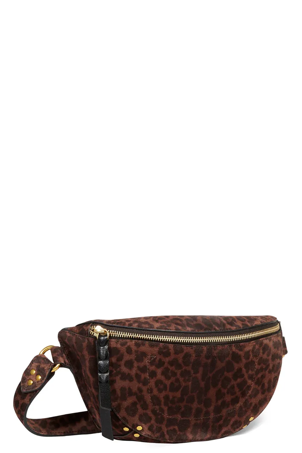 Lino Banane Belt Bag in Imprimé Léopard Naturel Split Suede