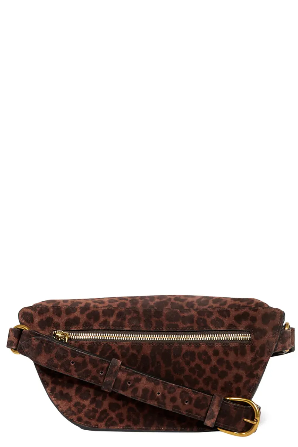 Lino Banane Belt Bag in Imprimé Léopard Naturel Split Suede