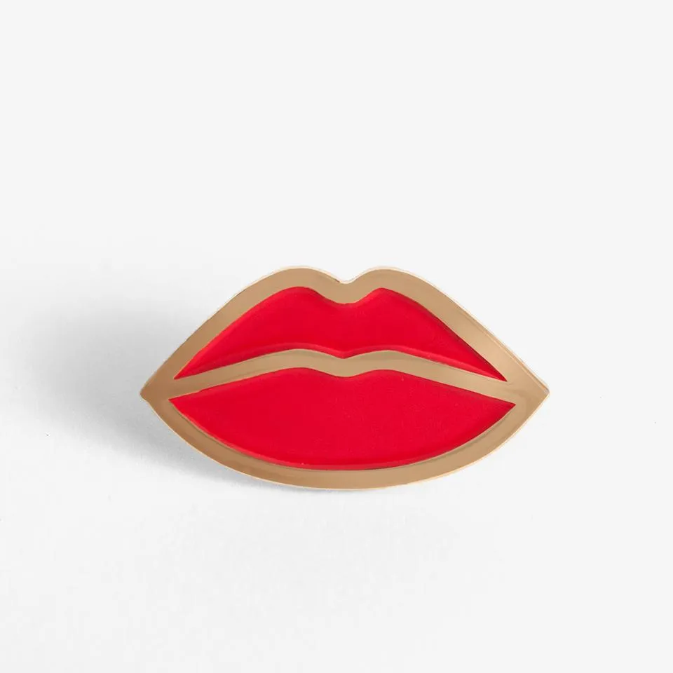 Lips Pin and Post Card