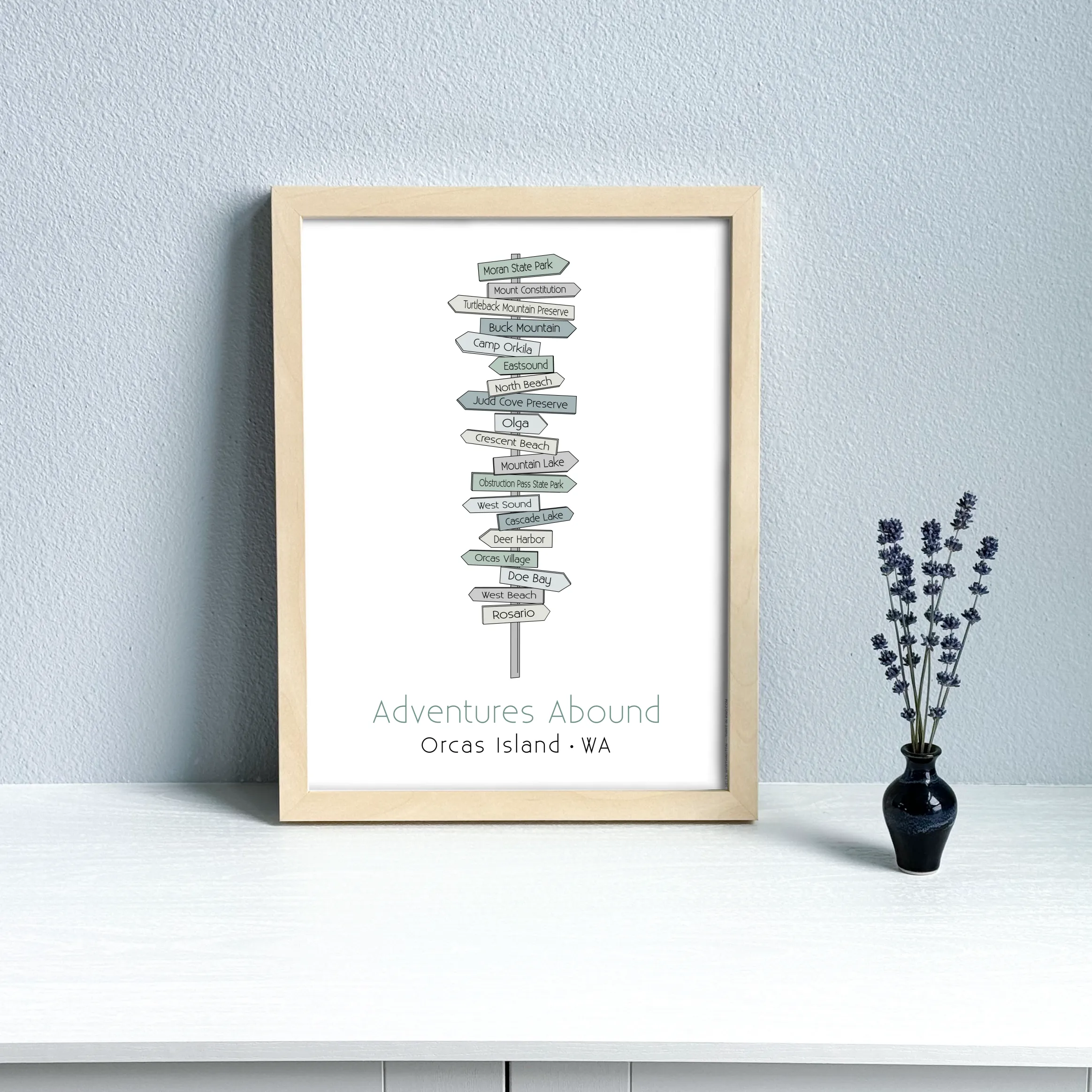 Local Signpost Series - Orcas Island Art Print (Unframed)
