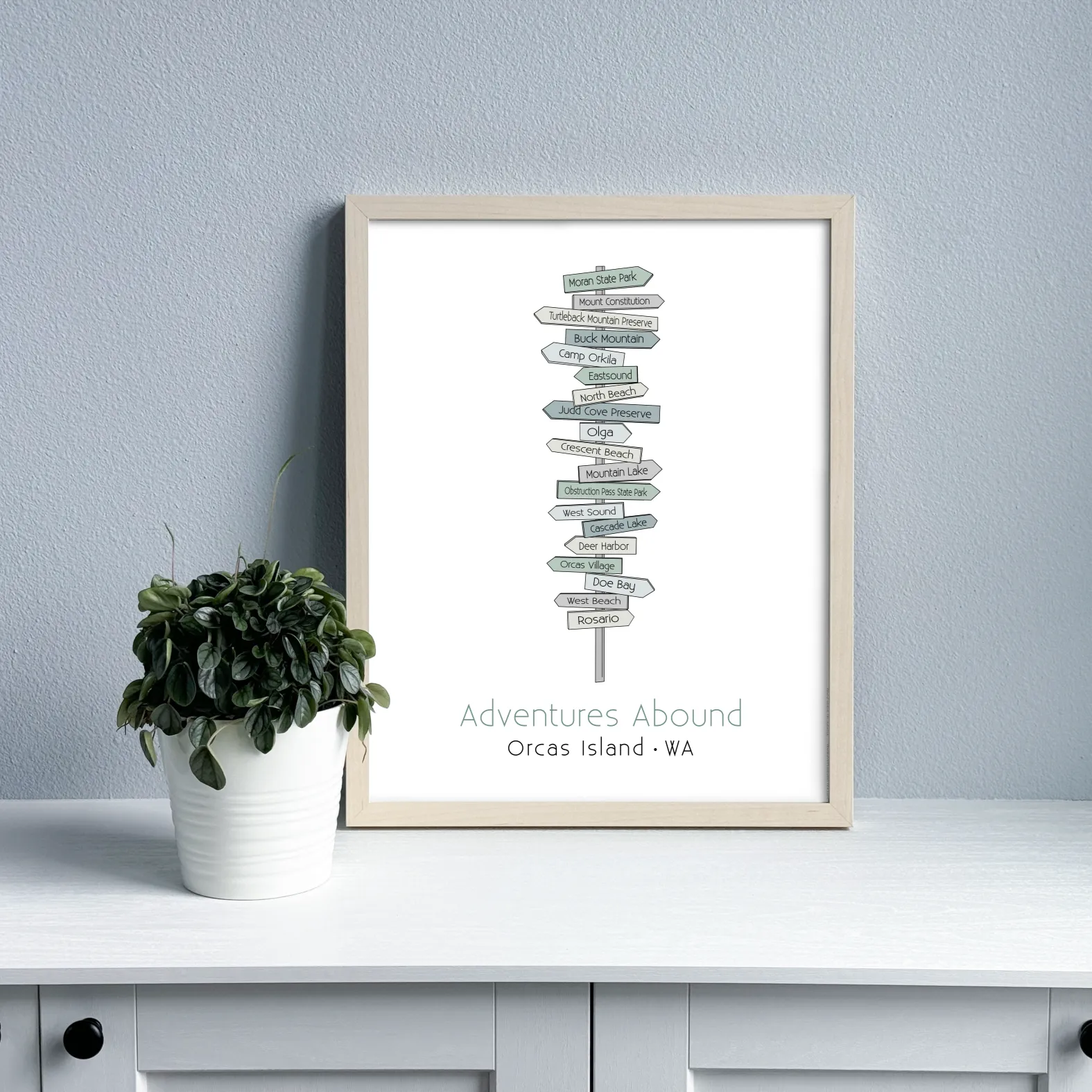 Local Signpost Series - Orcas Island Art Print (Unframed)