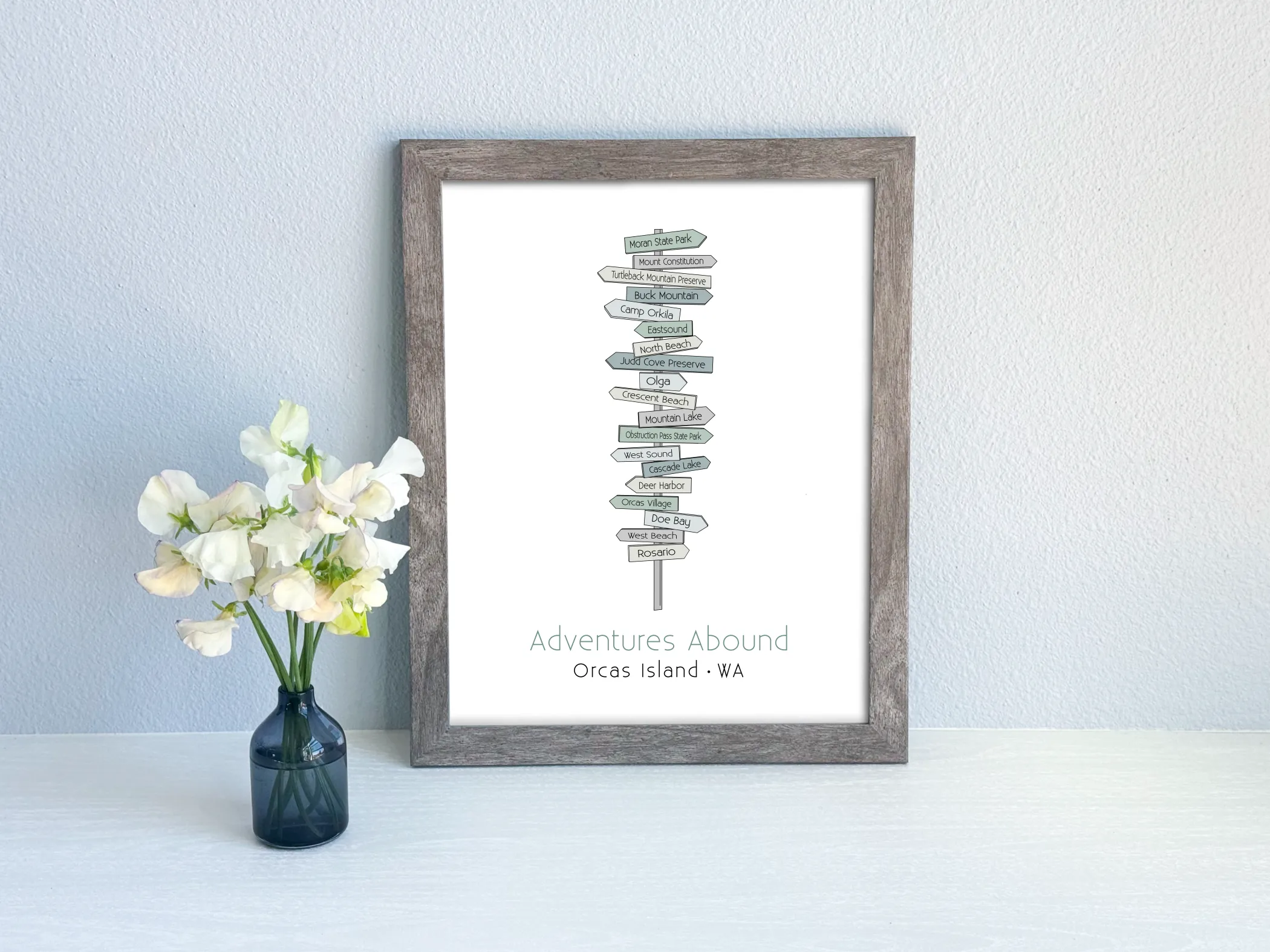 Local Signpost Series - Orcas Island Art Print (Unframed)