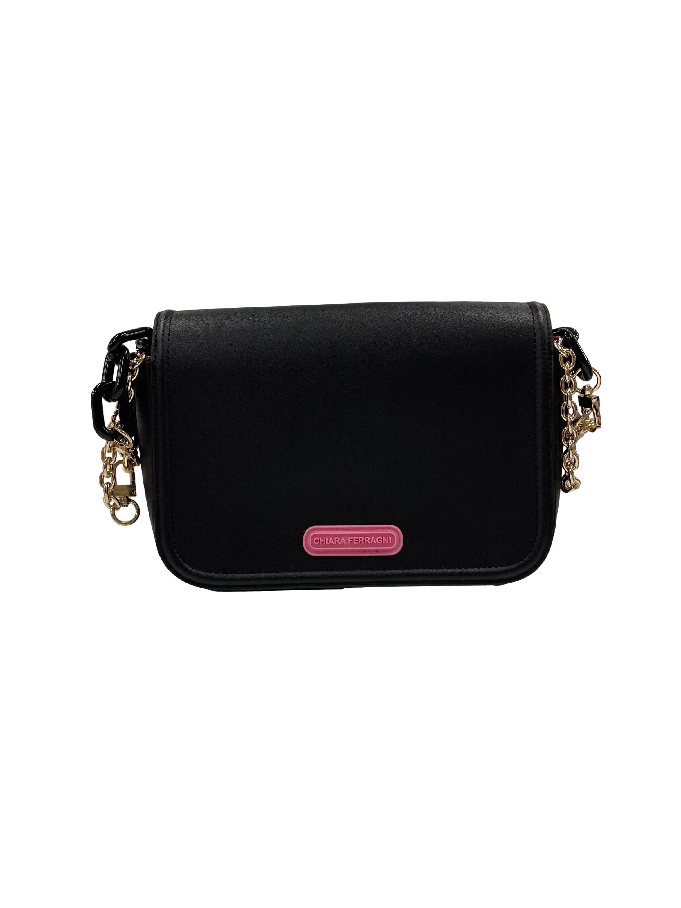 Logo Patch Chain-Linked Shoulder Bag