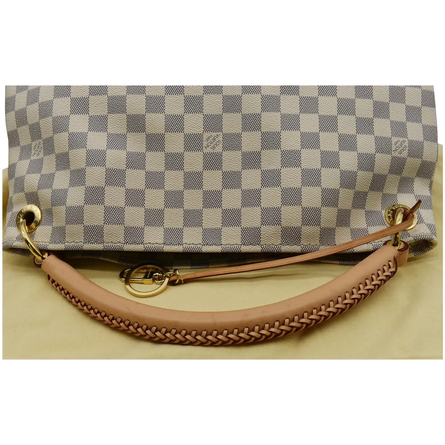 LOUIS VUITTON Artsy MM Damier Azur Hobo Bag White