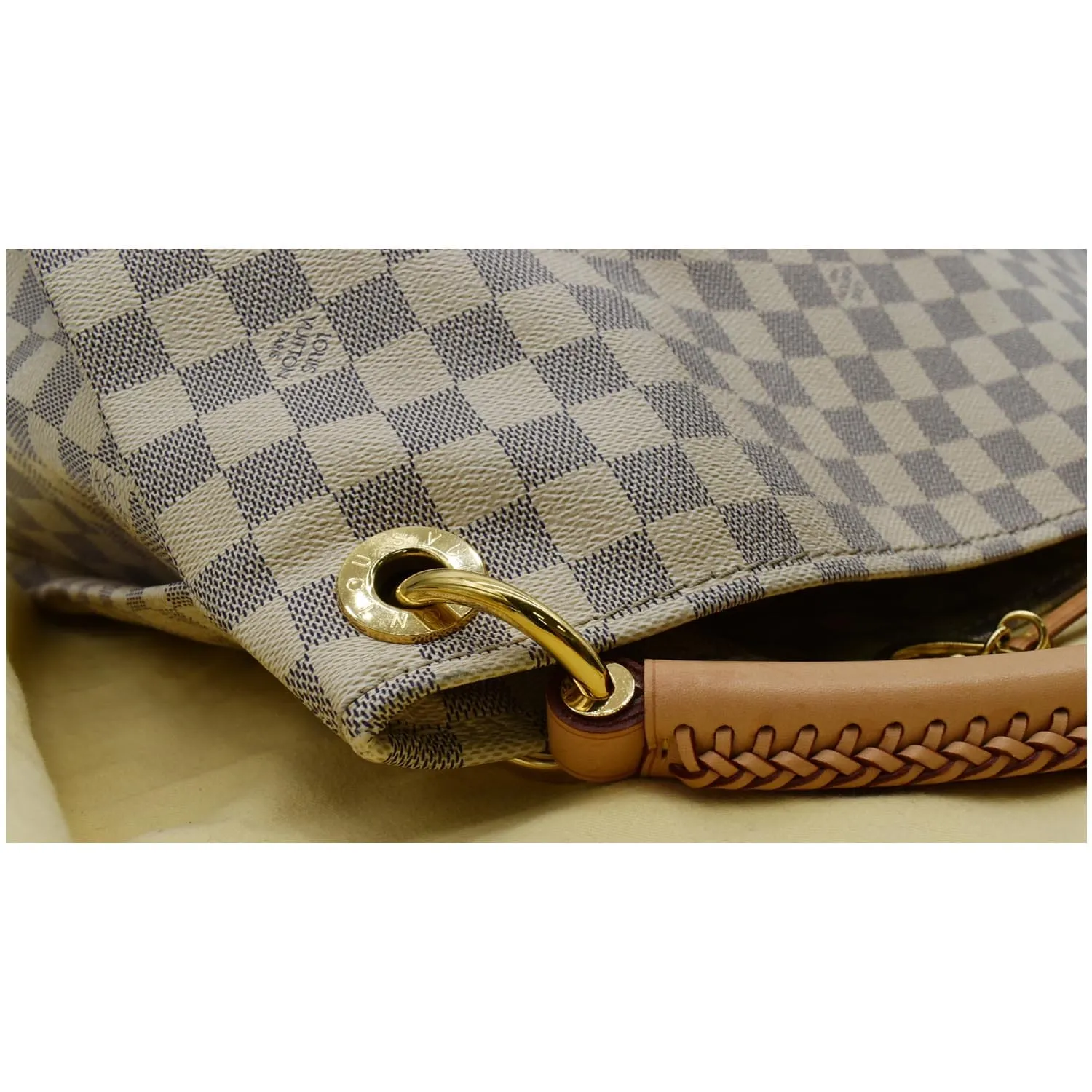 LOUIS VUITTON Artsy MM Damier Azur Hobo Bag White