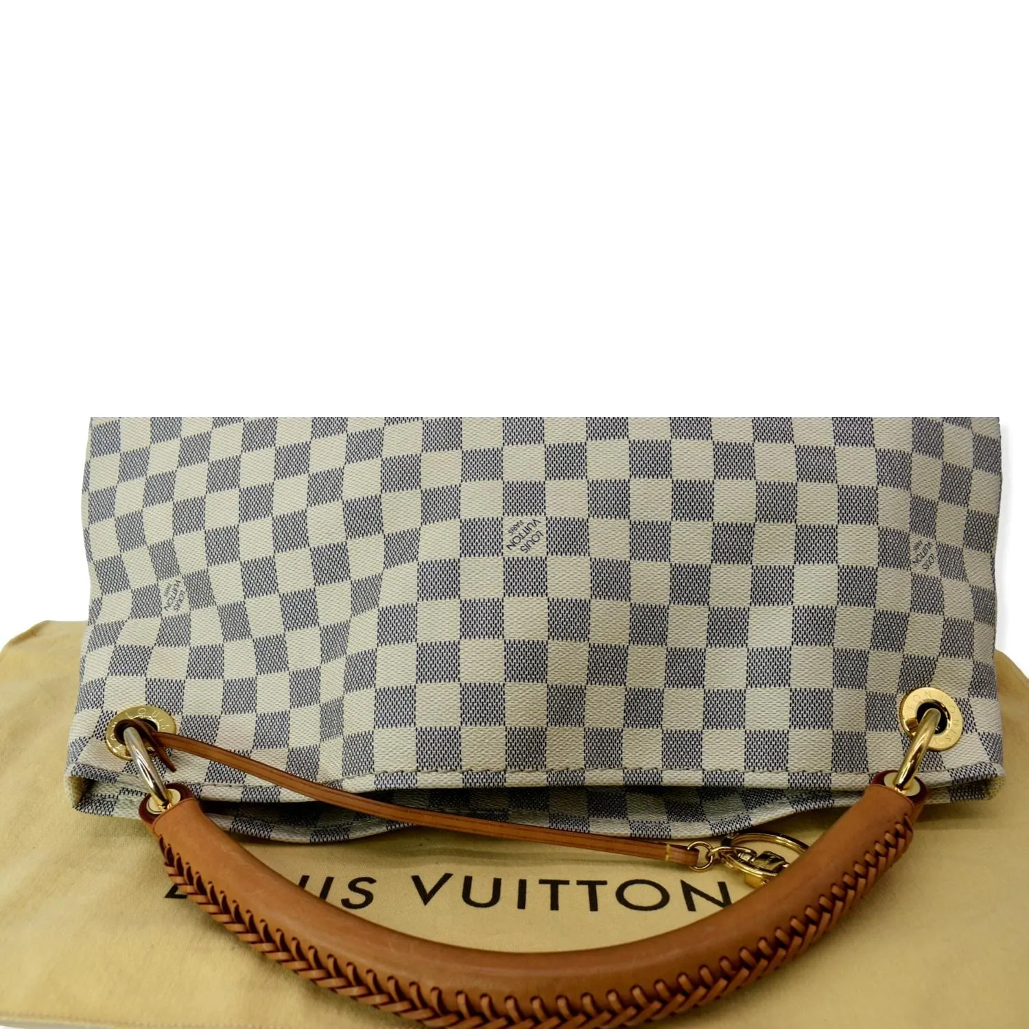 LOUIS VUITTON Artsy MM Damier Azur Hobo Bag White