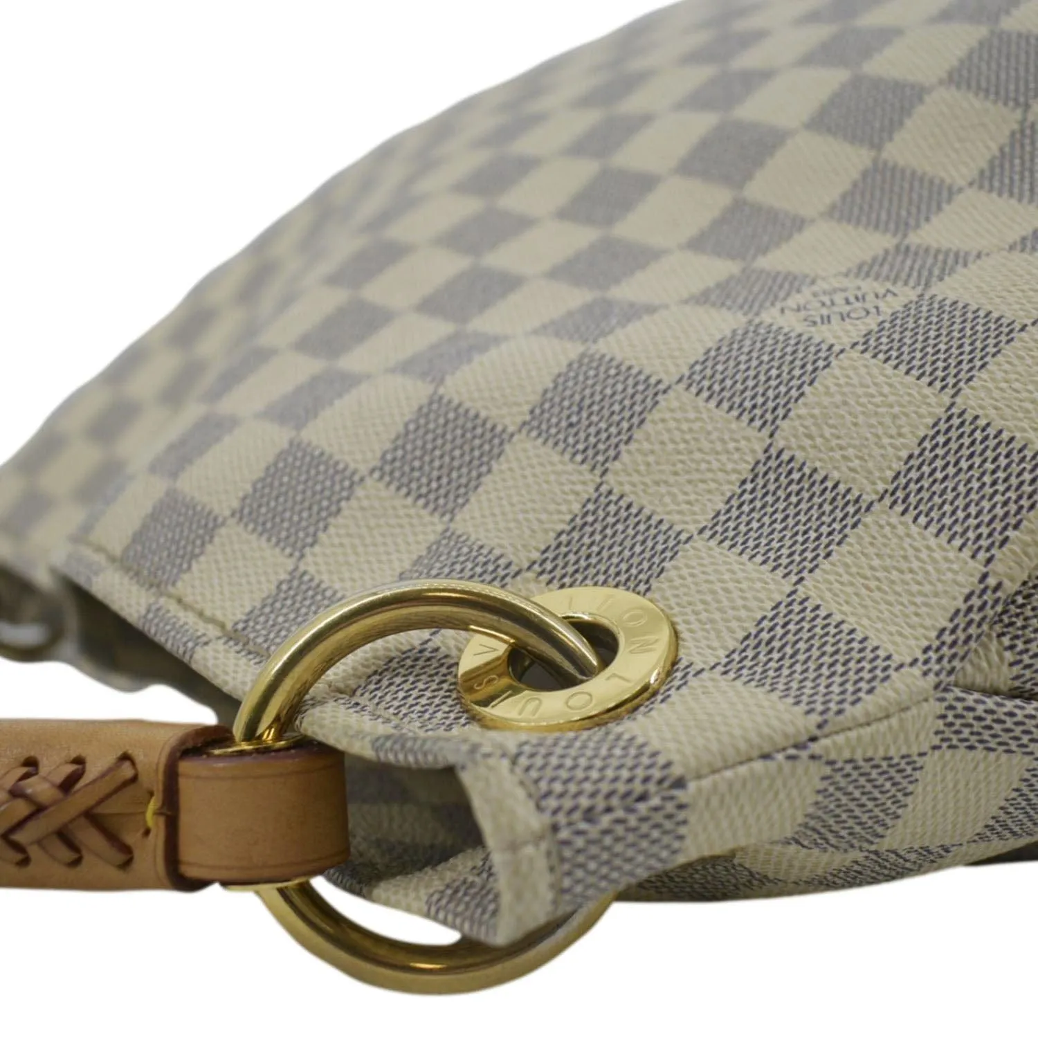 LOUIS VUITTON Artsy MM Damier Azur Hobo Bag White