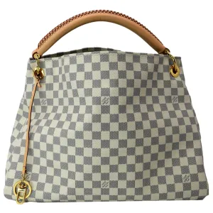 LOUIS VUITTON Artsy MM Damier Azur Hobo Bag White
