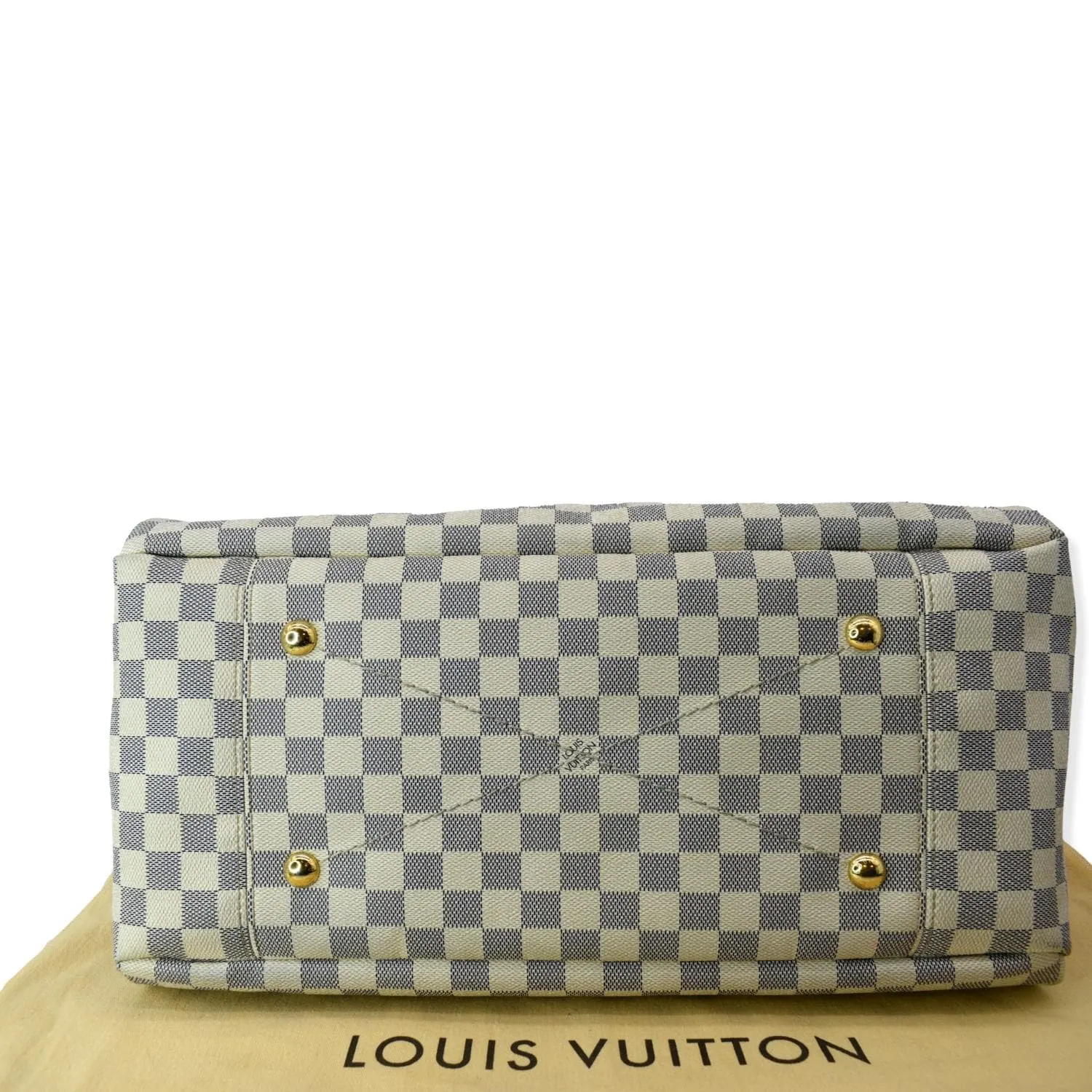 LOUIS VUITTON Artsy MM Damier Azur Hobo Bag White