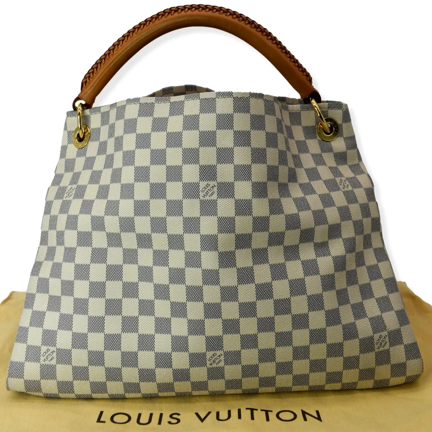 LOUIS VUITTON Artsy MM Damier Azur Hobo Bag White