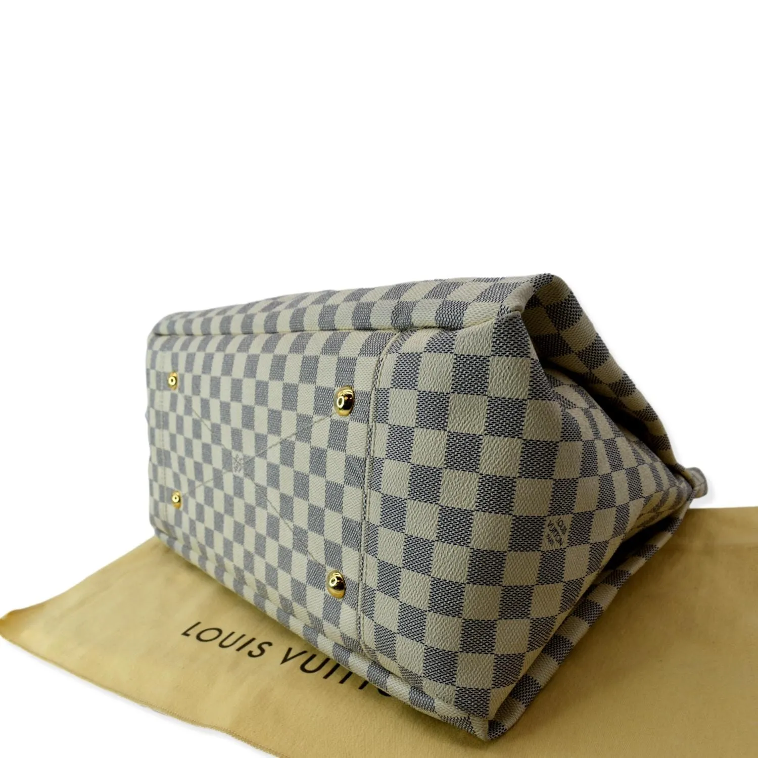 LOUIS VUITTON Artsy MM Damier Azur Hobo Bag White