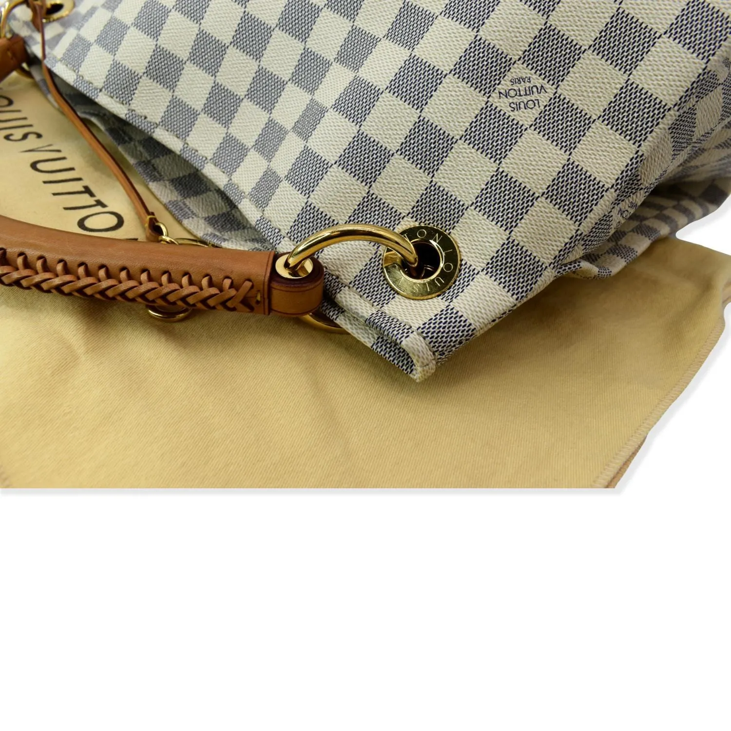 LOUIS VUITTON Artsy MM Damier Azur Hobo Bag White