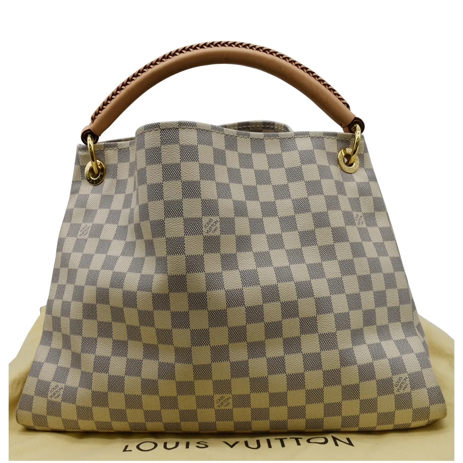 LOUIS VUITTON Artsy MM Damier Azur Hobo Bag White