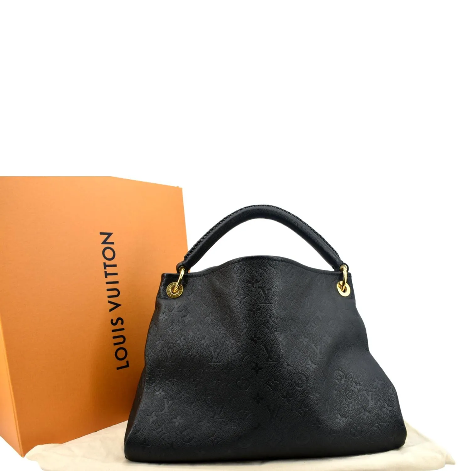 LOUIS VUITTON Artsy MM Empreinte Leather Hobo Bag Black