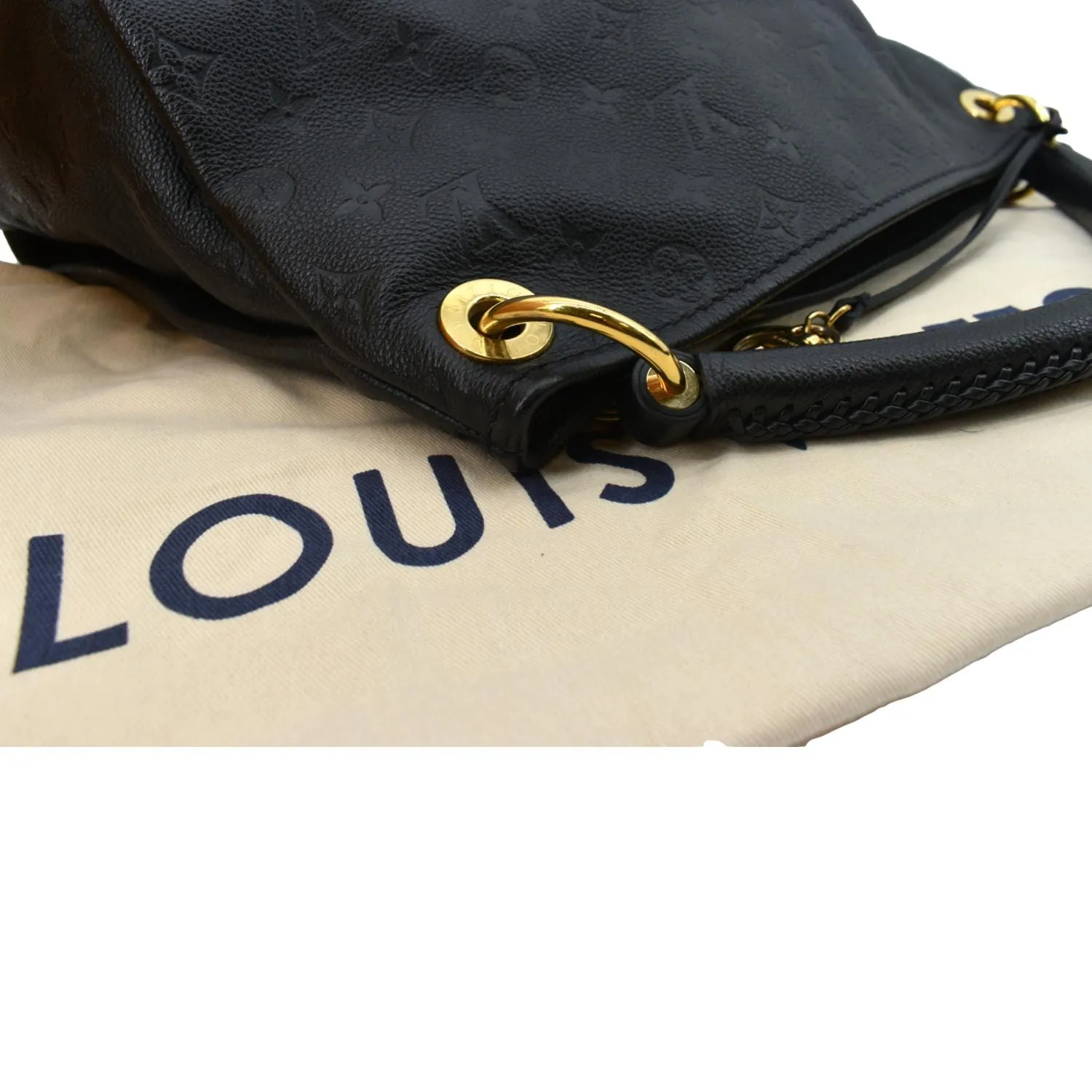 LOUIS VUITTON Artsy MM Empreinte Leather Hobo Bag Black