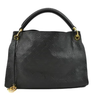 LOUIS VUITTON Artsy MM Empreinte Leather Hobo Bag Black