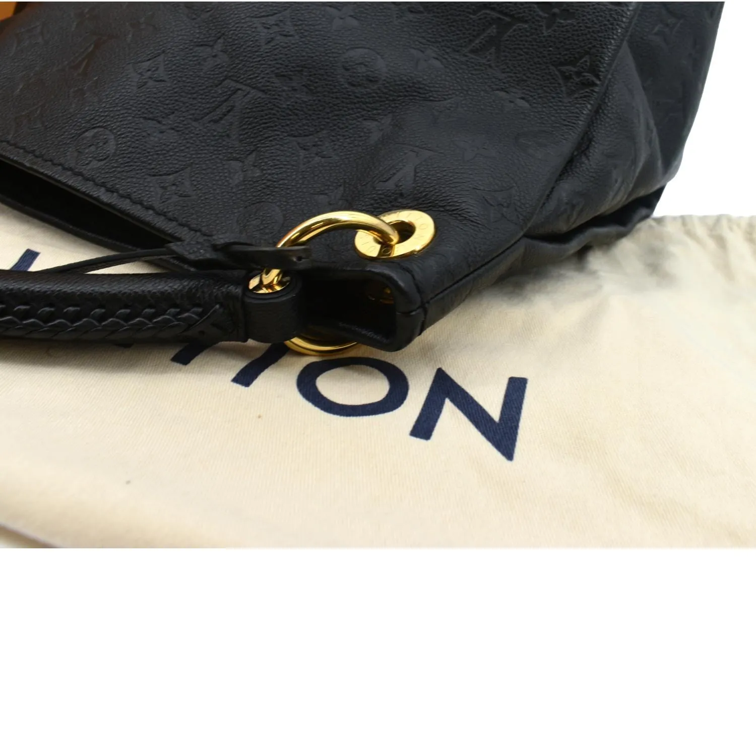 LOUIS VUITTON Artsy MM Empreinte Leather Hobo Bag Black