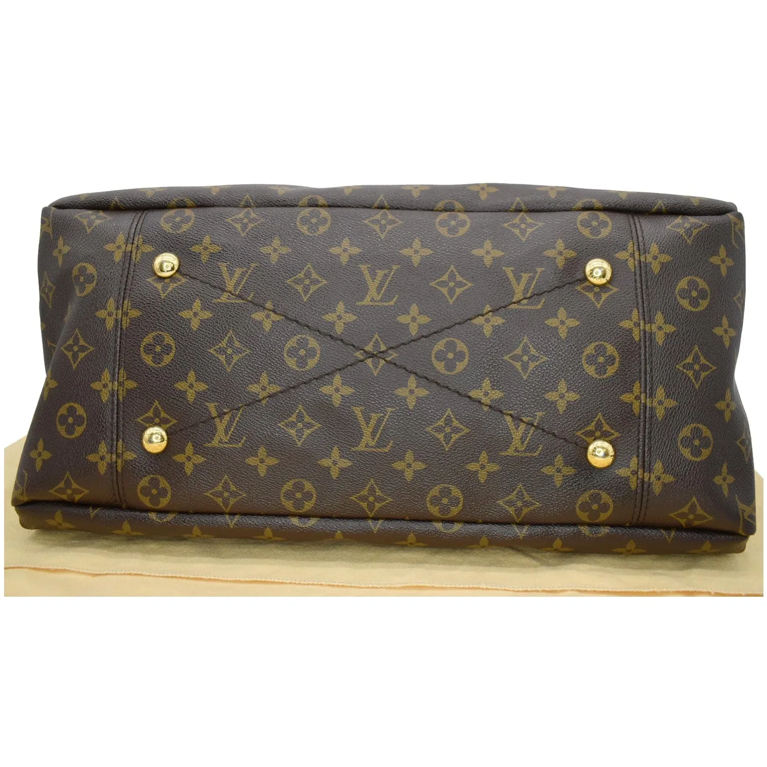 LOUIS VUITTON Artsy MM Monogram Canvas Hobo Bag Brown