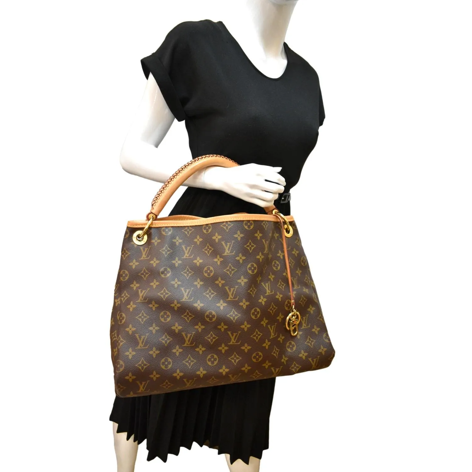 LOUIS VUITTON  Artsy MM Monogram Canvas Hobo Bag Brown
