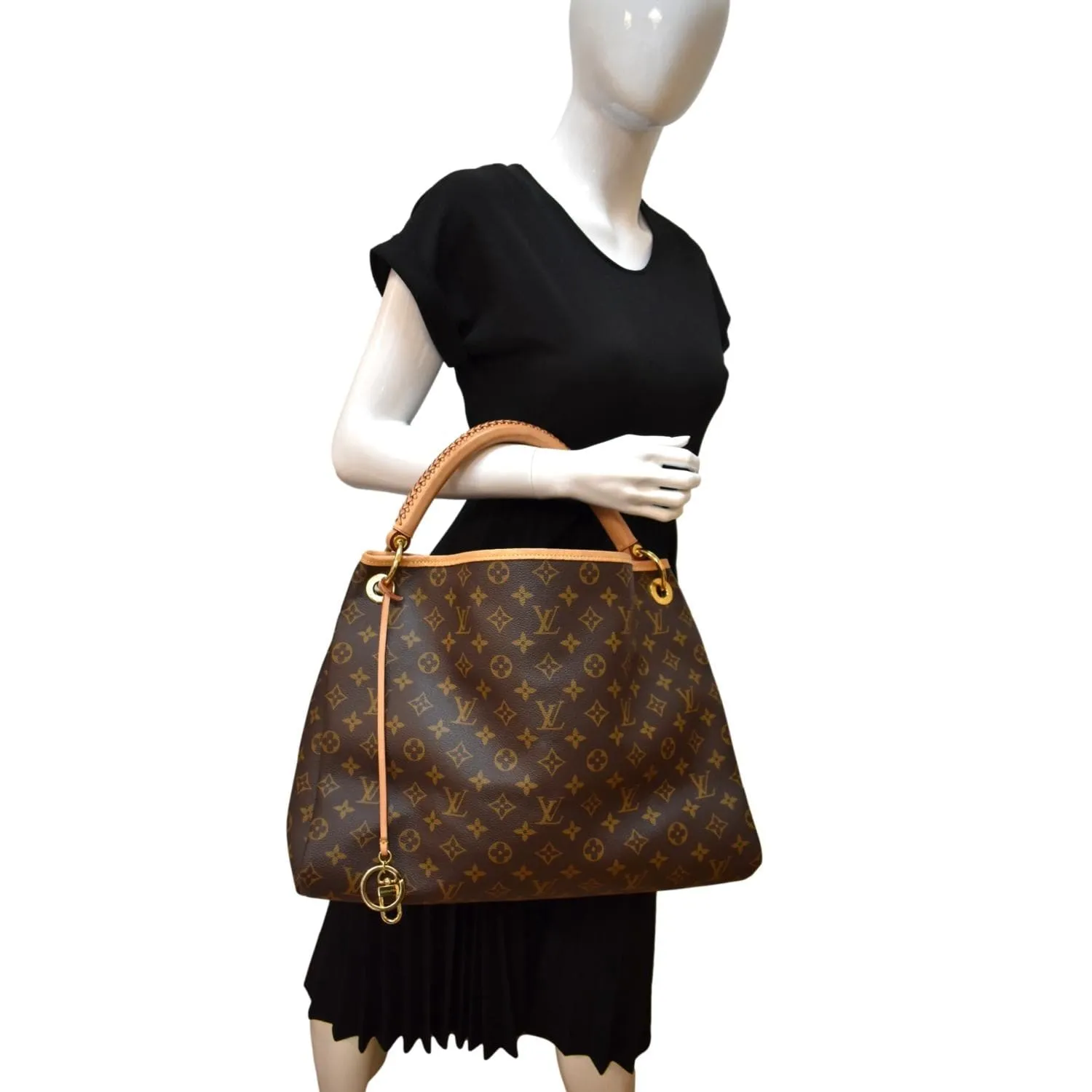 LOUIS VUITTON Artsy MM Monogram Canvas Hobo Bag Brown