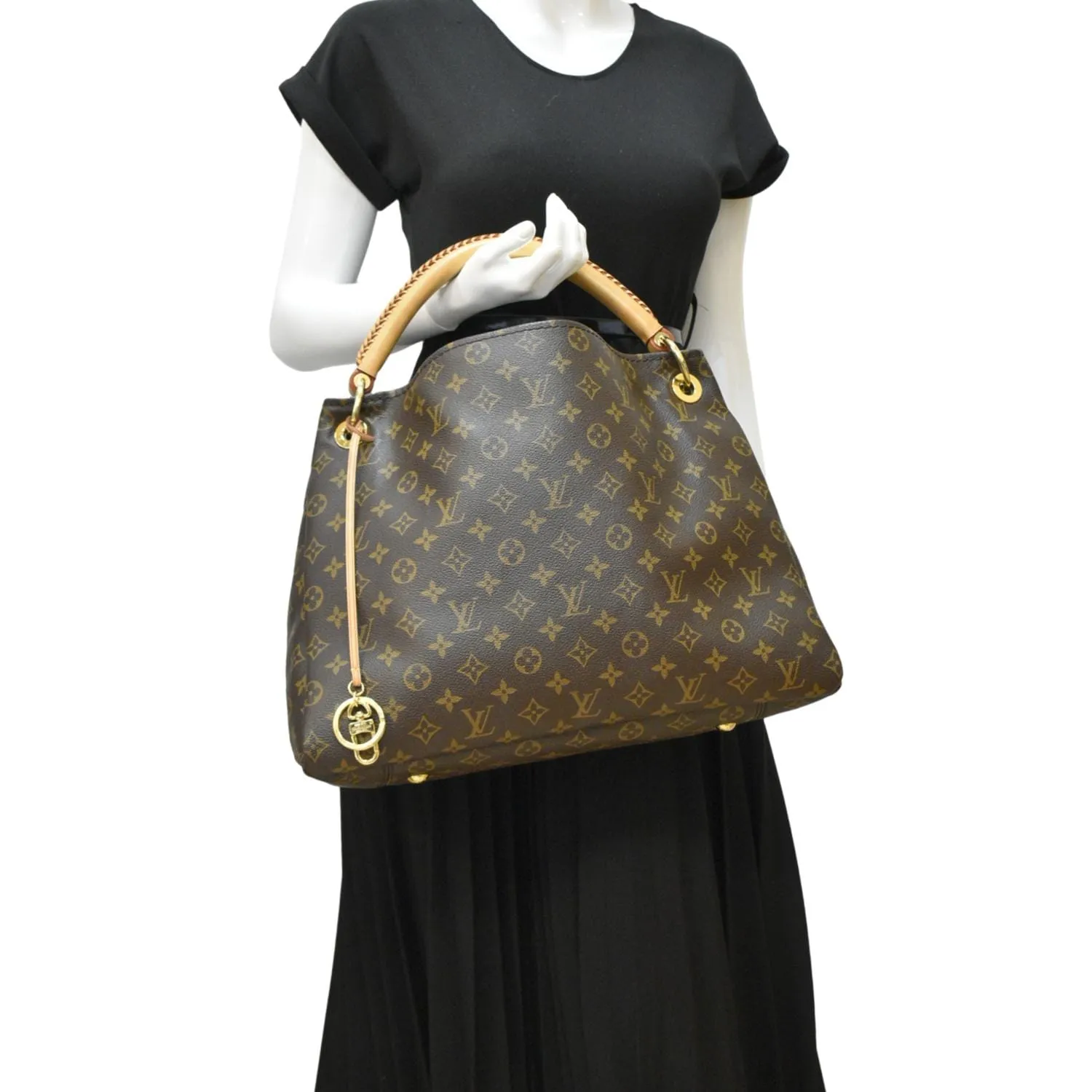 LOUIS VUITTON  Artsy MM Monogram Canvas Hobo Bag Brown