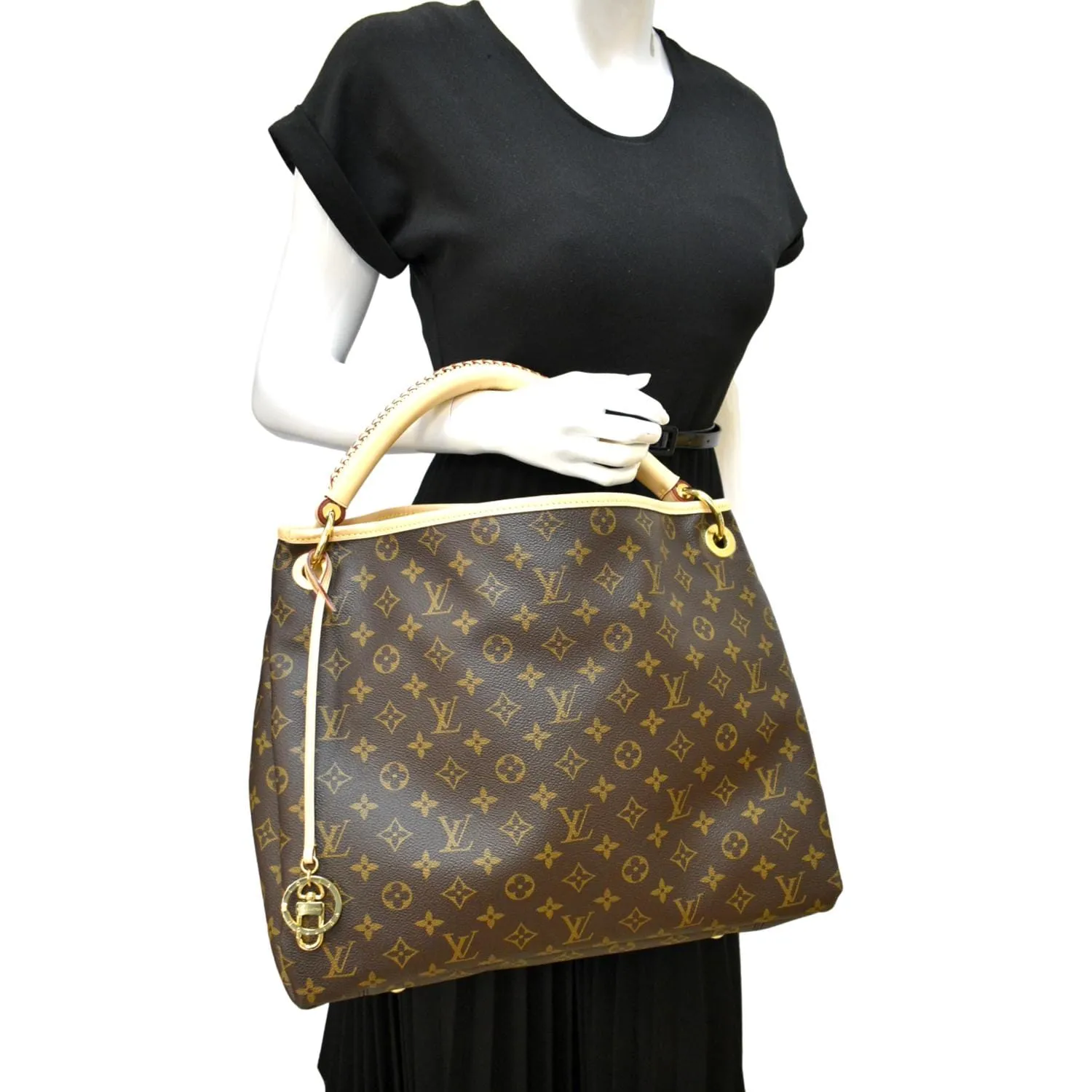 LOUIS VUITTON Artsy MM NM Monogram Canvas Hobo Bag Brown