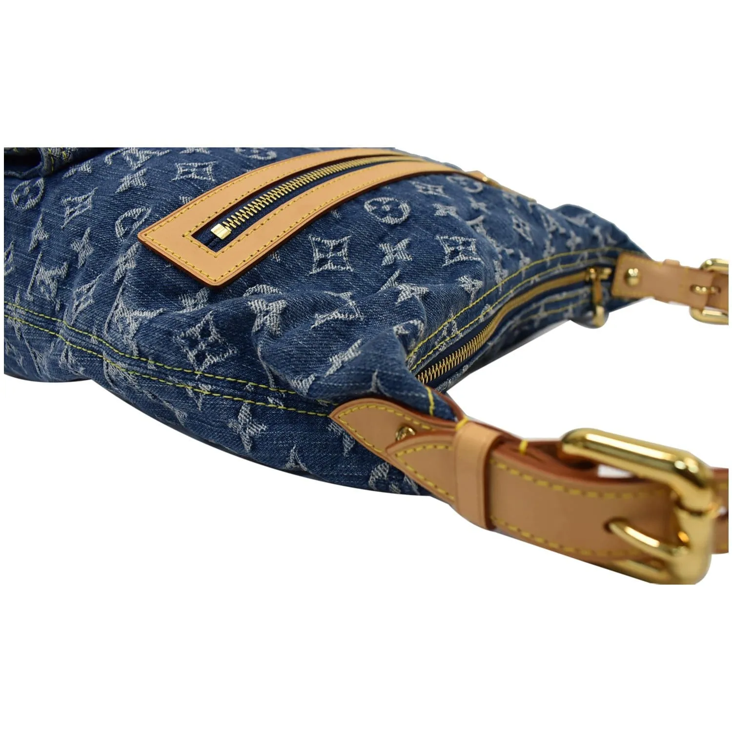 LOUIS VUITTON Baggy GM Monogram Denim Hobo Bag Blue