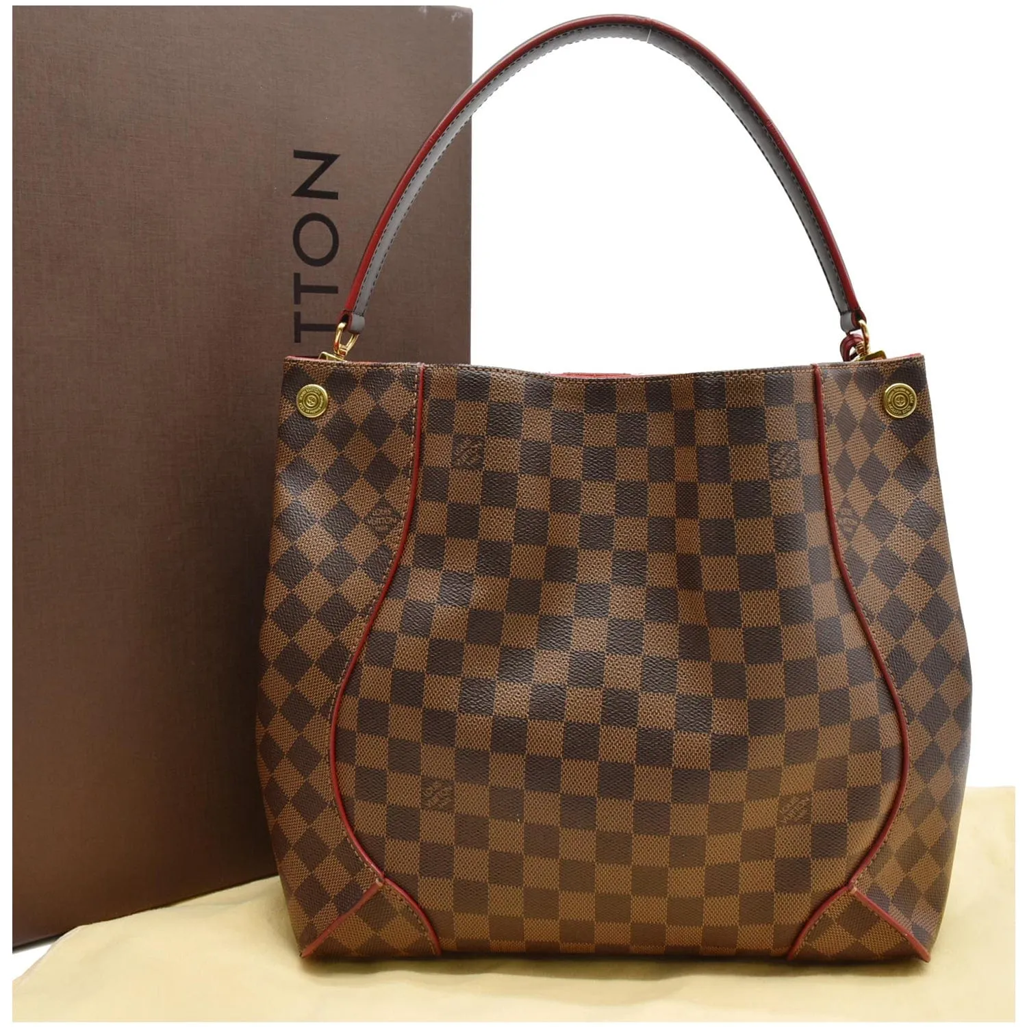 LOUIS VUITTON Caissa Damier Ebene Hobo Bag Brown