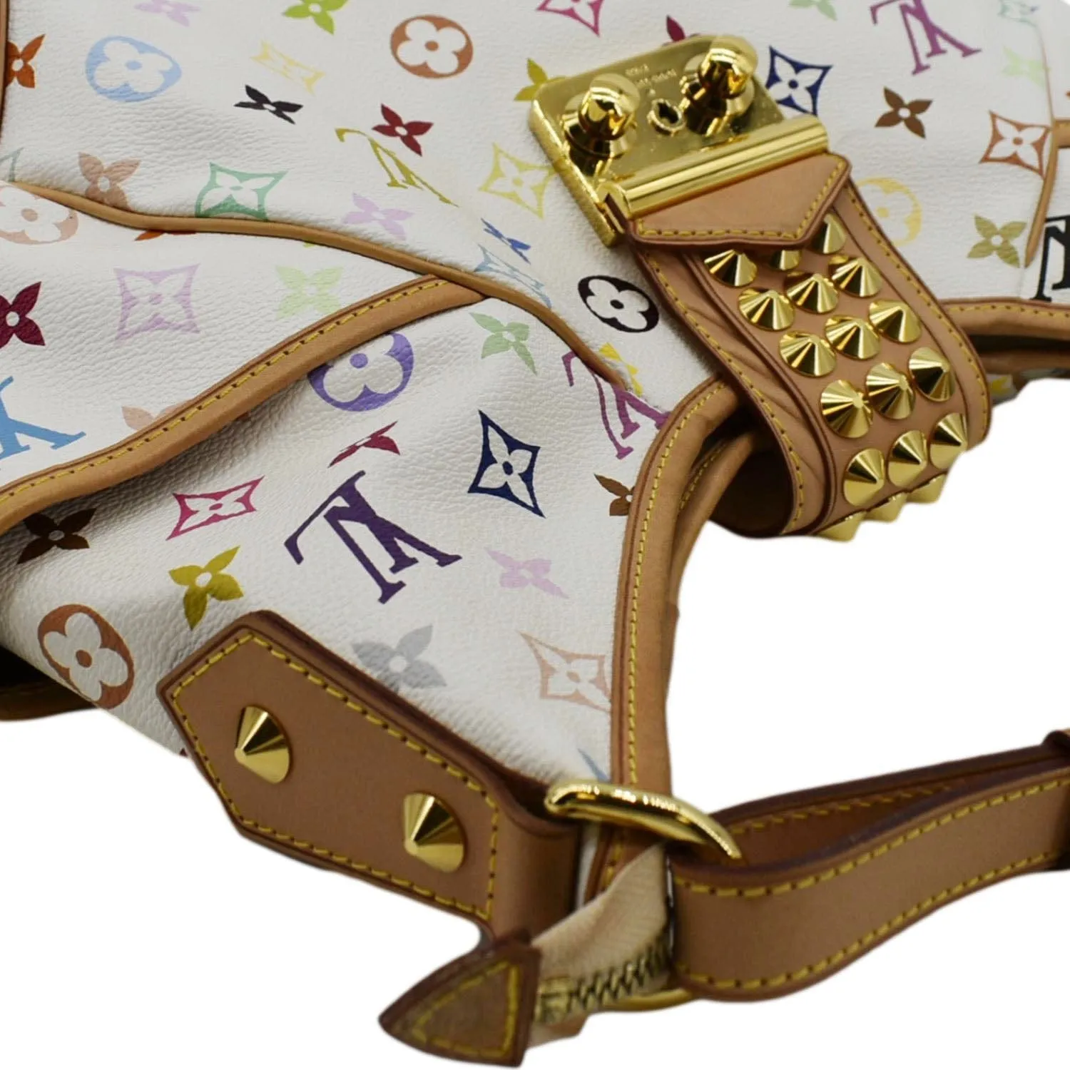 LOUIS VUITTON Chrissie Monogram Multicolor Canvas Hobo Bag White