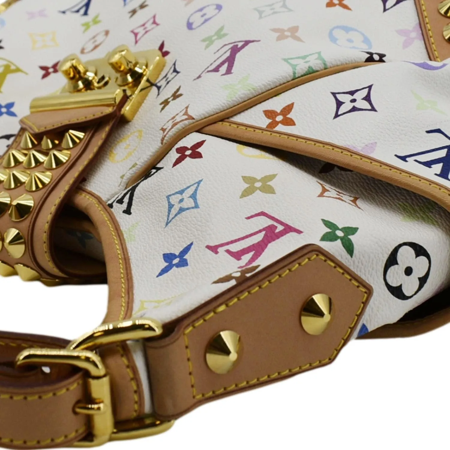 LOUIS VUITTON Chrissie Monogram Multicolor Canvas Hobo Bag White