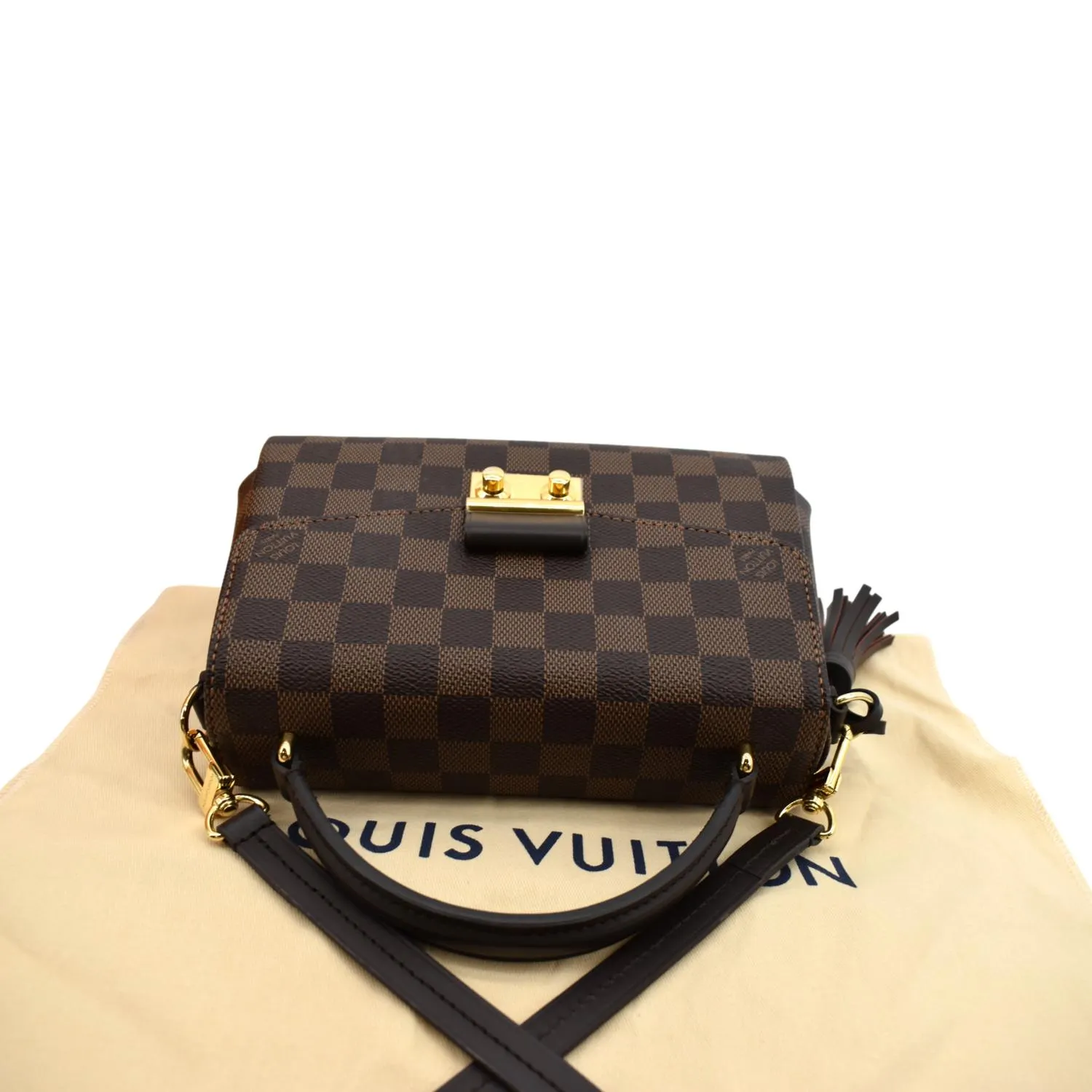 LOUIS VUITTON Croisette Damier Ebene Crossbody Bag Brown