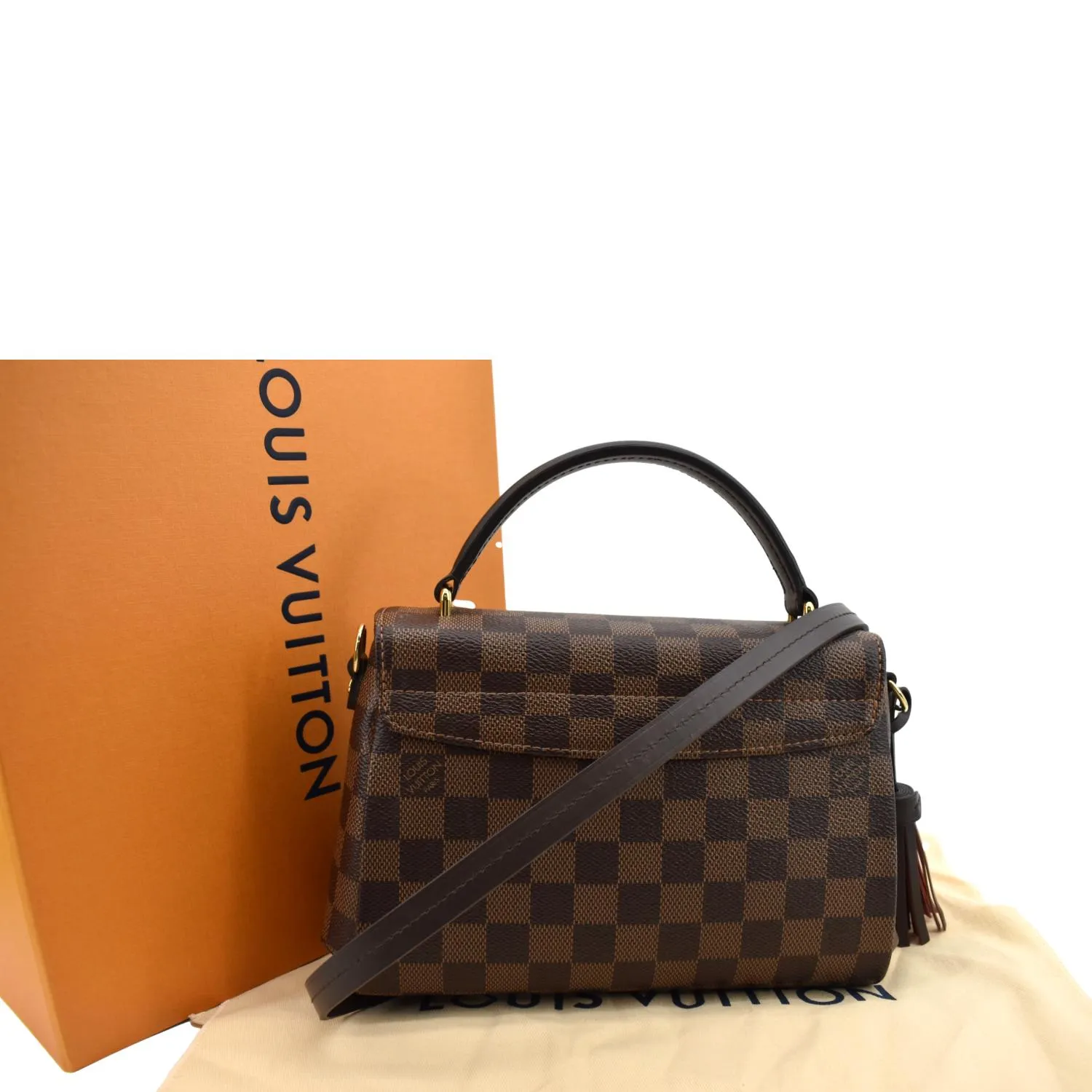 LOUIS VUITTON Croisette Damier Ebene Crossbody Bag Brown