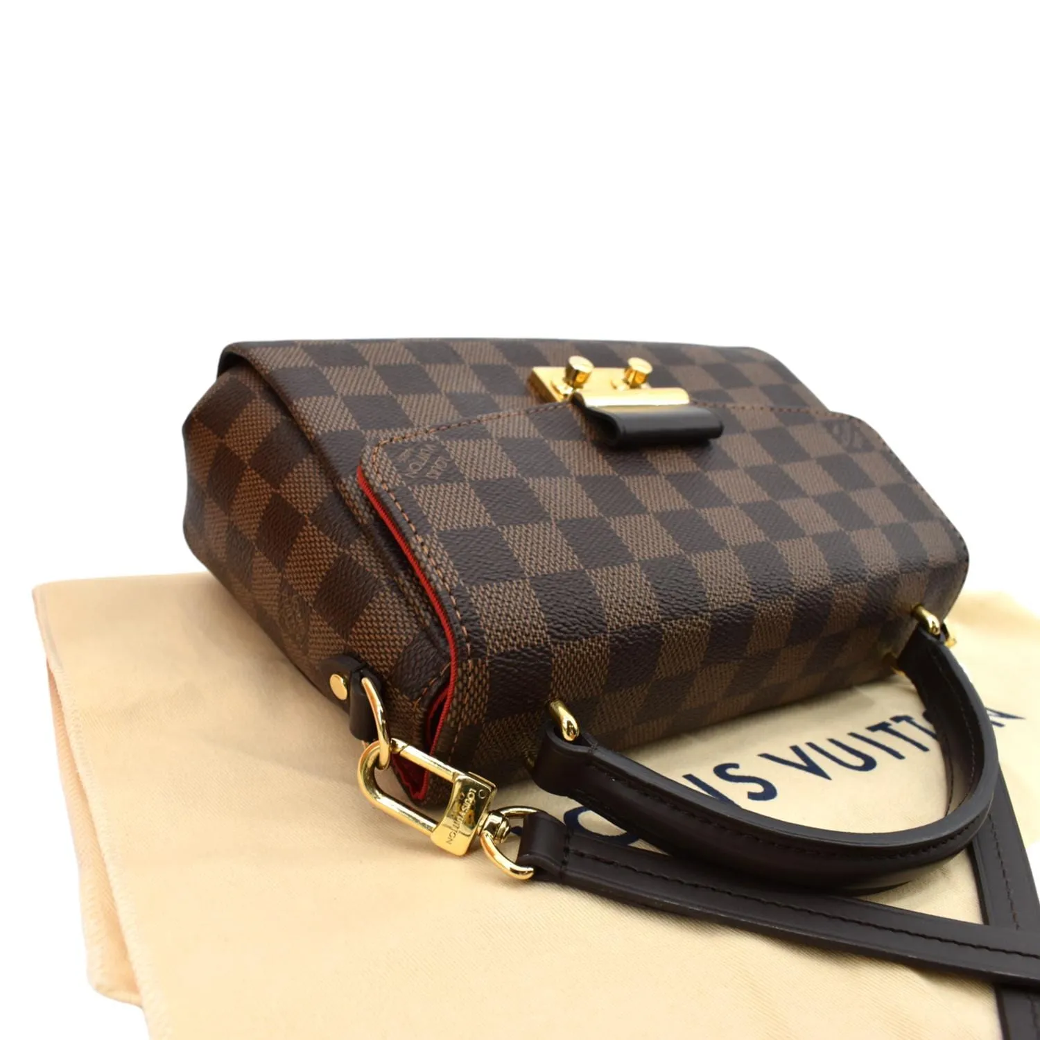 LOUIS VUITTON Croisette Damier Ebene Crossbody Bag Brown