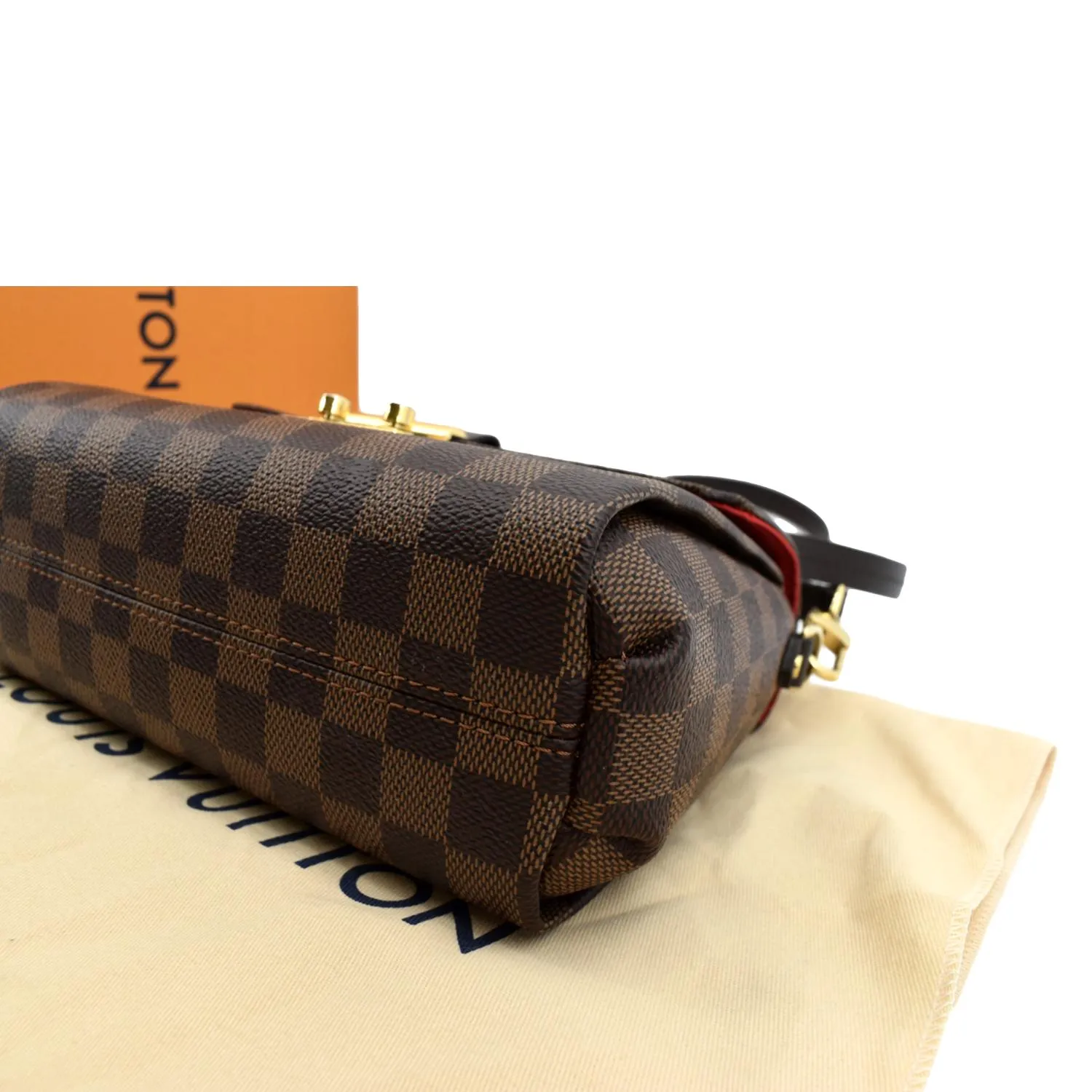 LOUIS VUITTON Croisette Damier Ebene Crossbody Bag Brown