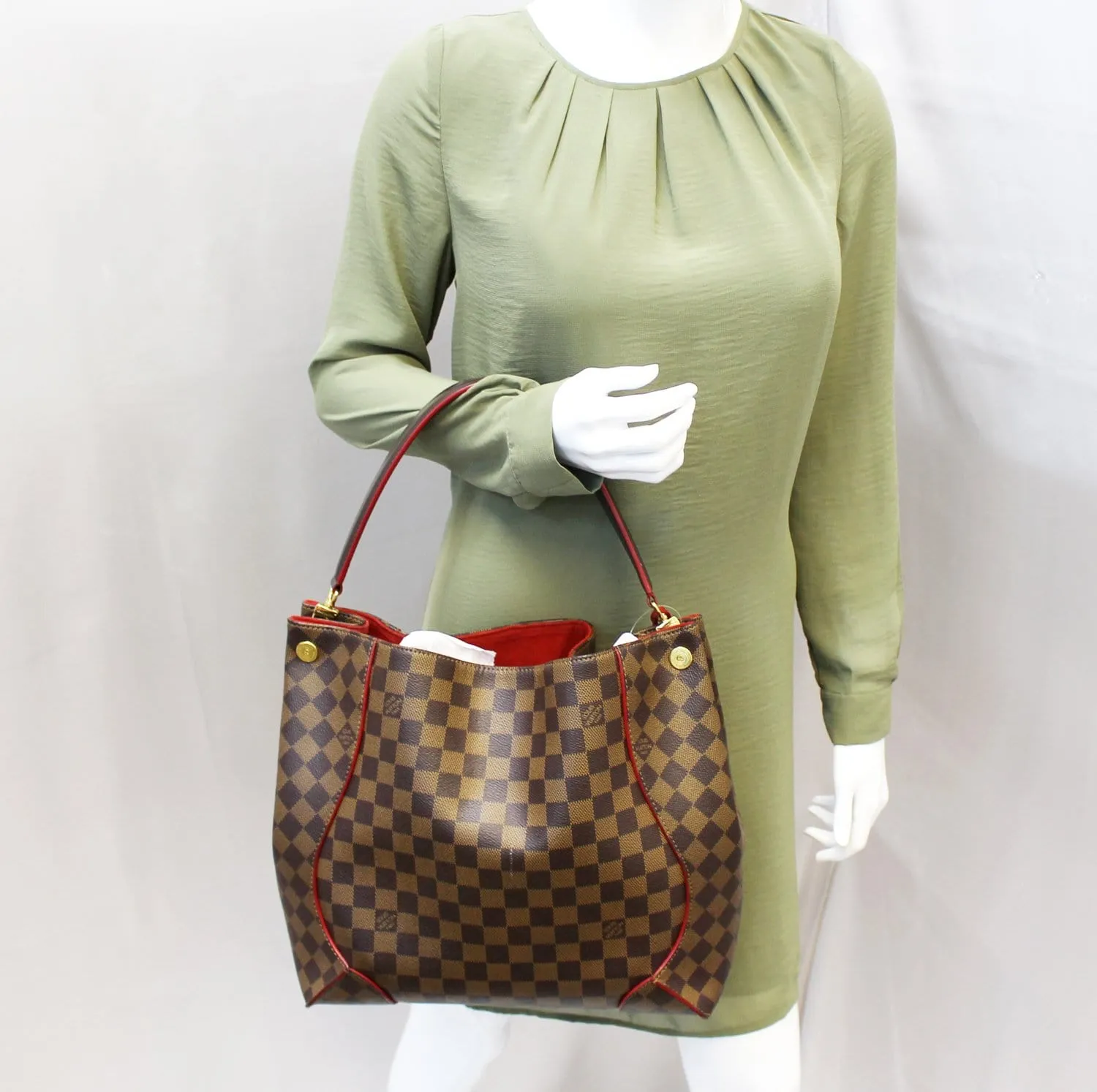 LOUIS VUITTON Damier Ebene Caissa Hobo Bag